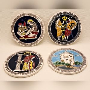 4 Knossos LTD Greece  art tile ceramic coasters Katsidoniotis Bros handpainted